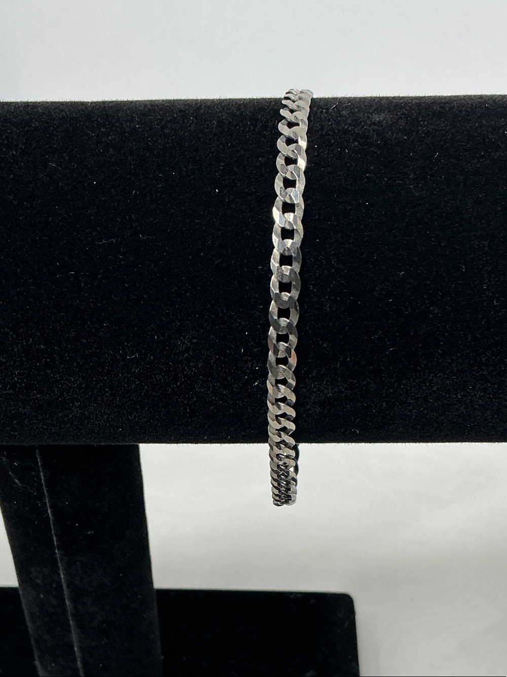 Men's 925Silver (gunmetal) Cuban Chain Bracelet - 8inch/4mm